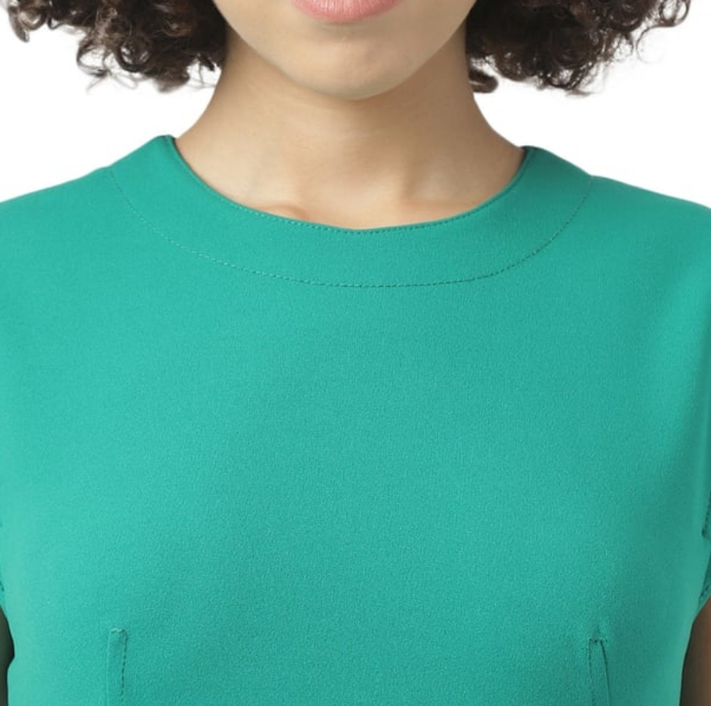 NWT CALVIN KLEIN | Ruched Button Detail Mini Sheath Dress - Picture 8 of 9